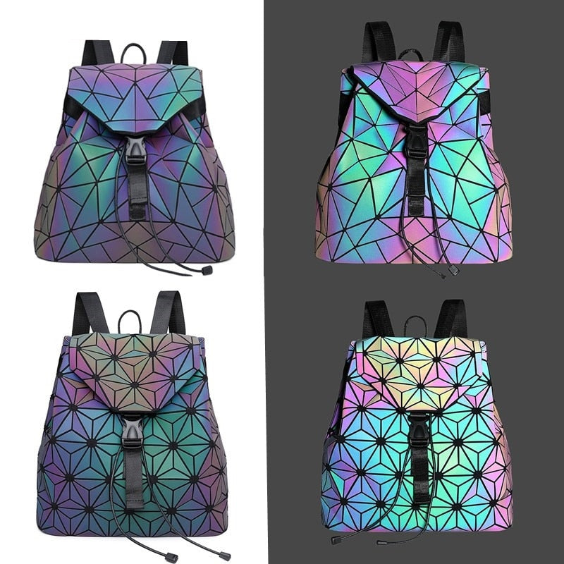 Reflective Colour-Changing Geometric Backpack for Women | Bowlift