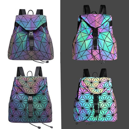 Reflective Colour-Changing Geometric Backpack for Women | Bowlift