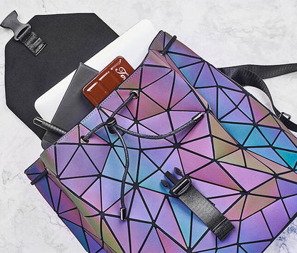 Reflective Colour-Changing Geometric Backpack for Women | Bowlift