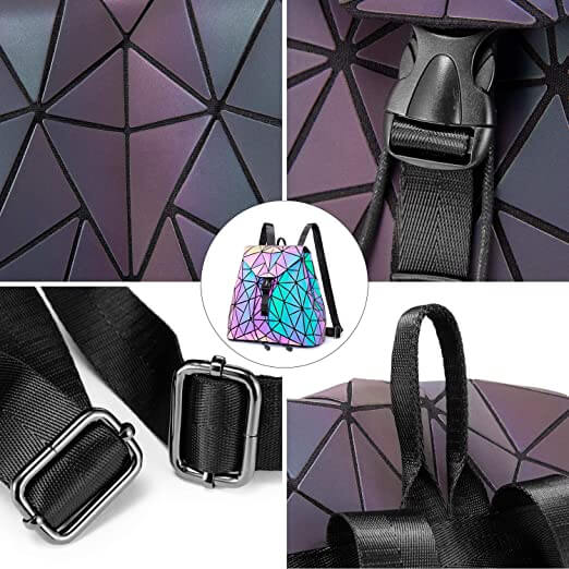 Reflective Colour-Changing Geometric Backpack for Women | Bowlift