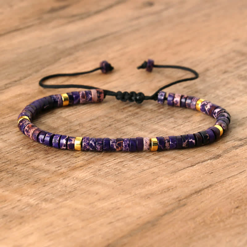 Skanto | Braided bracelet with 2,4 mm natural stone beads – Seraphina