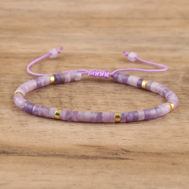 Skanto | Braided bracelet with 2,4 mm natural stone beads – Seraphina