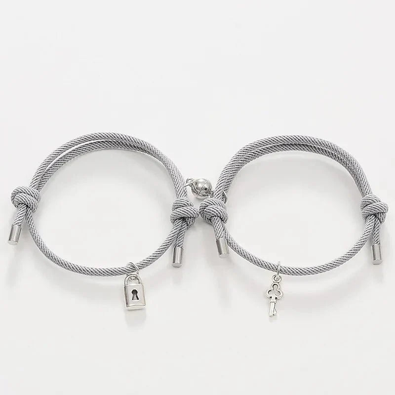 BowLift | Lock and Key Magnetic Rope Bracelet Set