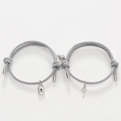 BowLift | Lock and Key Magnetic Rope Bracelet Set