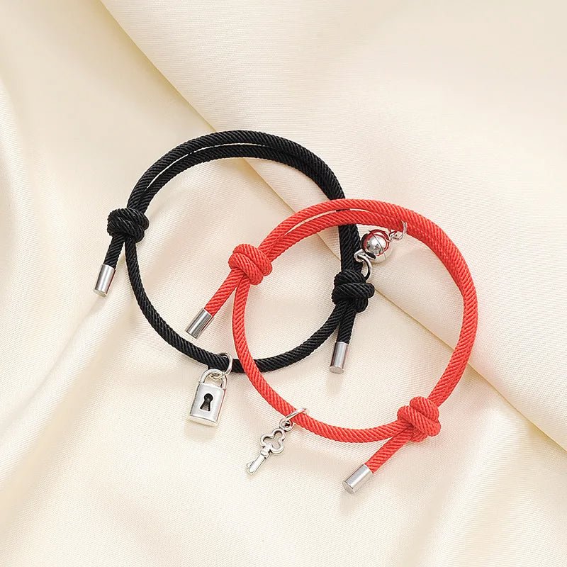 BowLift | Lock and Key Magnetic Rope Bracelet Set