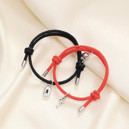 BowLift | Lock and Key Magnetic Rope Bracelet Set