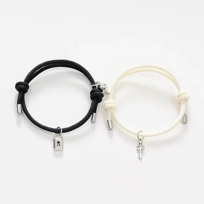 BowLift | Lock and Key Magnetic Rope Bracelet Set