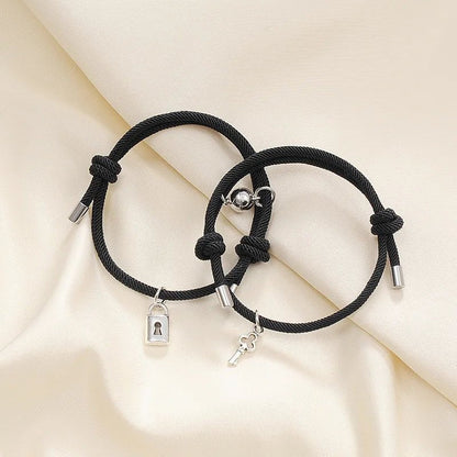 BowLift | Lock and Key Magnetic Rope Bracelet Set