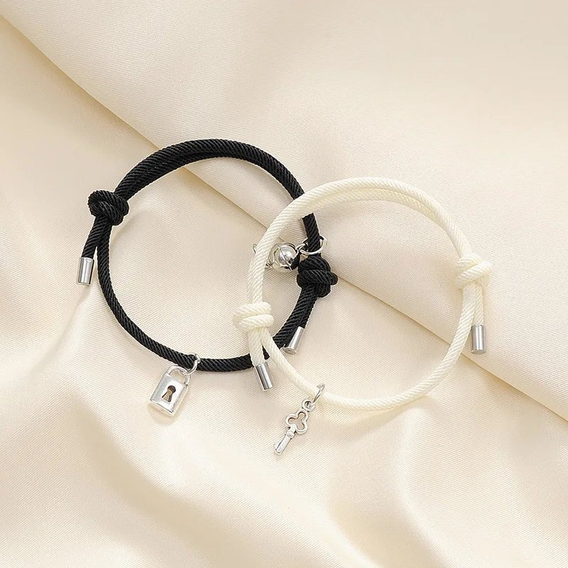 BowLift | Lock and Key Magnetic Rope Bracelet Set