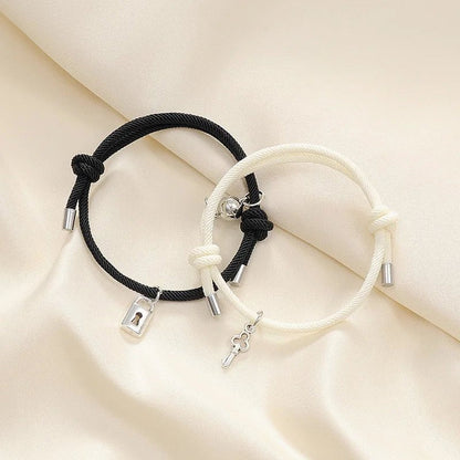 BowLift | Lock and Key Magnetic Rope Bracelet Set