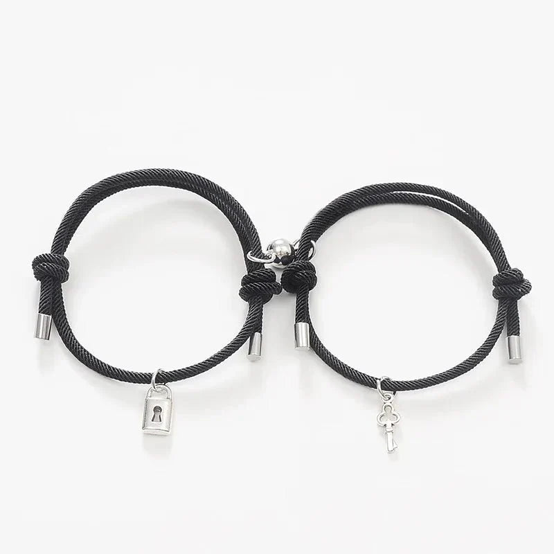 BowLift | Lock and Key Magnetic Rope Bracelet Set