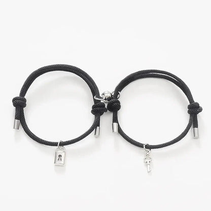 BowLift | Lock and Key Magnetic Rope Bracelet Set