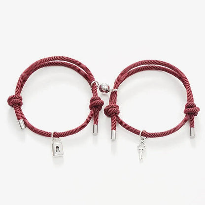 BowLift | Lock and Key Magnetic Rope Bracelet Set