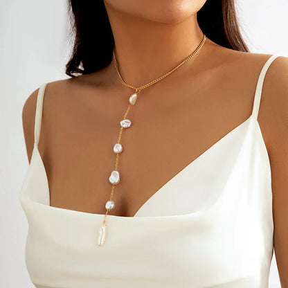BowLift | Long Pearl Drop Tassel Necklace