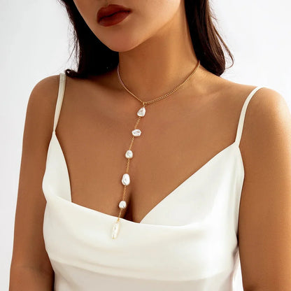 BowLift | Long Pearl Drop Tassel Necklace
