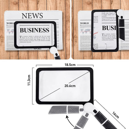 Page-filling Magnifier – Large Magnifying Glass for Reading and Examining