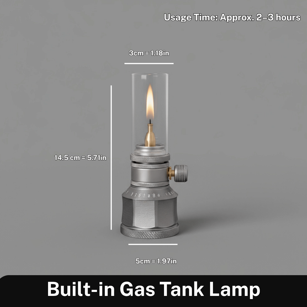 Skanto | LUMETRA – Adjustable Butane Camping Lantern for Flexible Light Settings