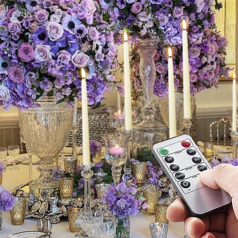 Skanto | FLAMORA – LED Taper Candles with Remote Control & Timer