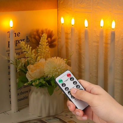BowLift | FLAMORA – LED Taper Candles with Remote & Timer