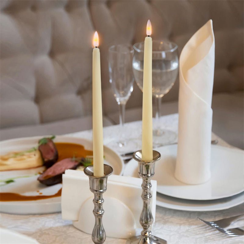 Skanto | FLAMORA – LED Taper Candles with Remote Control & Timer