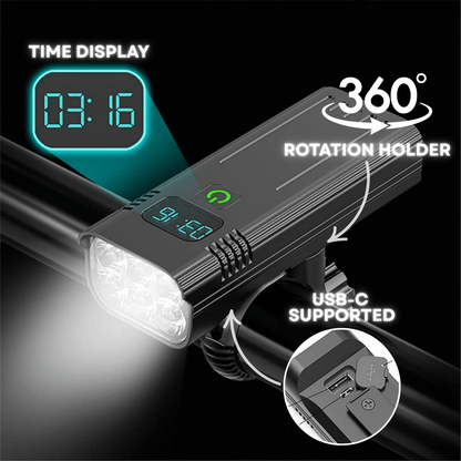 BowLift | ROADGLOW X – 5000 Lumen Bike Light with 12 LEDs & USB-C Rechargeable Battery