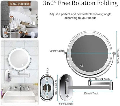 LUMIVIEW – Rechargeable LED Magnifying Mirror with Touch Control