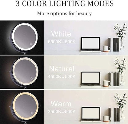 LUMIVIEW – Rechargeable LED Magnifying Mirror with Touch Control