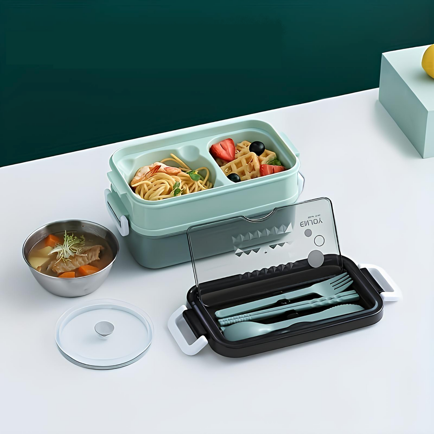 Skanto stainless steel lunch box, all included