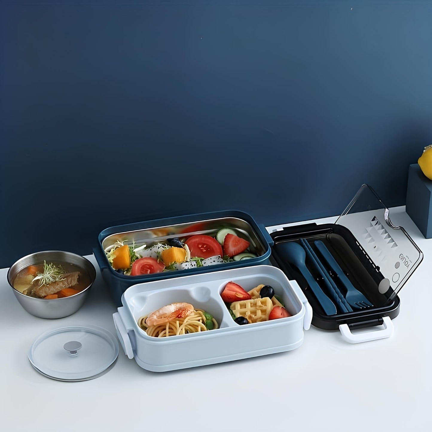 Skanto stainless steel lunch box, all included