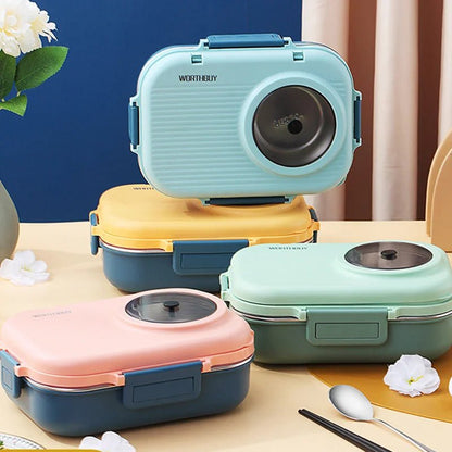 BowLift | LUNCHMATE – Stainless Steel Lunch Box with 3 Compartments for Fresh & Organized Meals