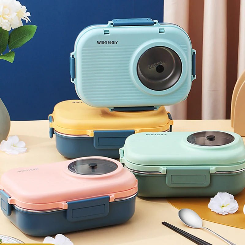 Skanto | LUNCHMATE – Stainless Steel Lunch Box with 3 Compartments for Fresh, Organized Meals