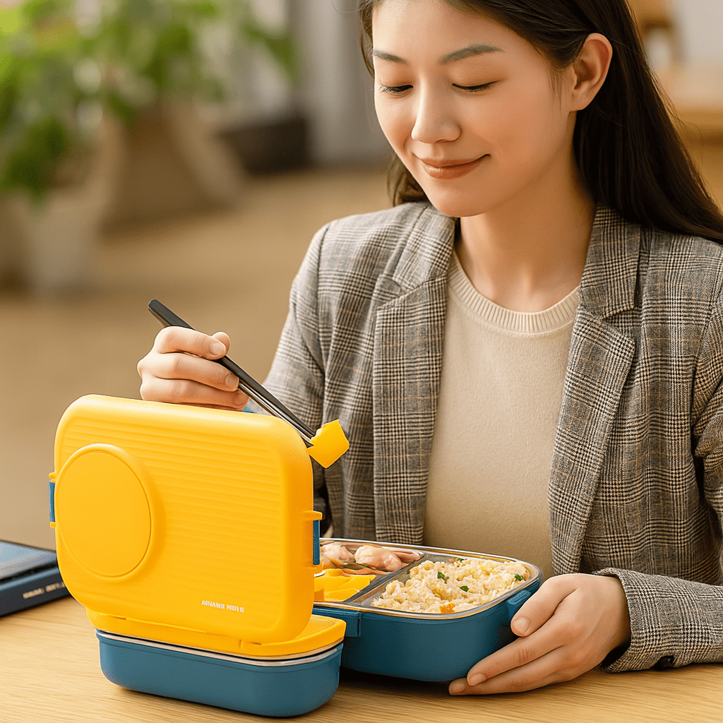 BowLift | LUNCHMATE – Stainless Steel Lunch Box with 3 Compartments for Fresh & Organized Meals
