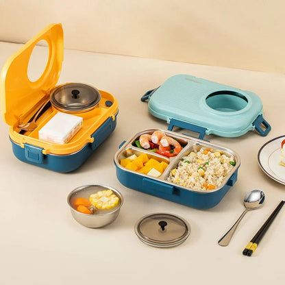Skanto | LUNCHMATE – Stainless Steel Lunch Box with 3 Compartments for Fresh, Organized Meals