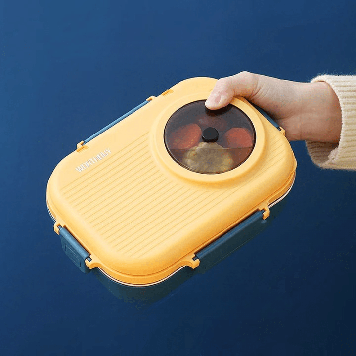 BowLift | LUNCHMATE – Stainless Steel Lunch Box with 3 Compartments for Fresh & Organized Meals