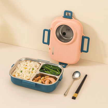 BowLift | LUNCHMATE – Stainless Steel Lunch Box with 3 Compartments for Fresh & Organized Meals