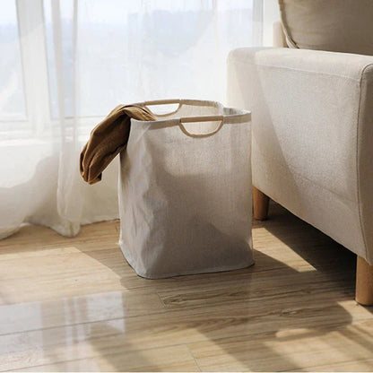 BowLift | LuxeFold Hamper – Elegant Cotton-Linen Laundry Organizer
