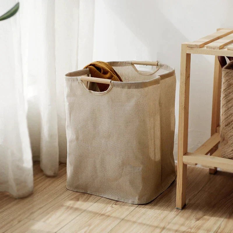 BowLift | LuxeFold Hamper – Elegant Cotton-Linen Laundry Organizer