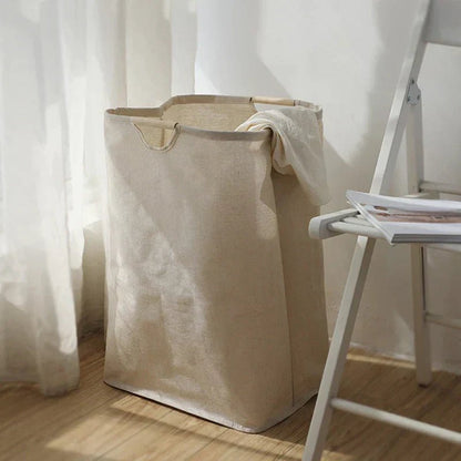 BowLift | LuxeFold Hamper – Elegant Cotton-Linen Laundry Organizer