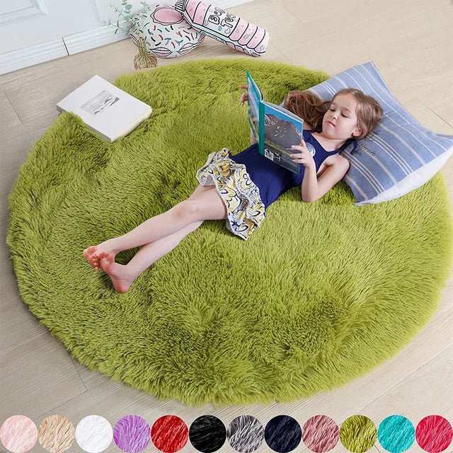 Skanto | Skanto Velvéri Luxe FluffyMat Rug | Ultra-Soft Round Plush Rug for Cozy Homes and Bedroom Decor