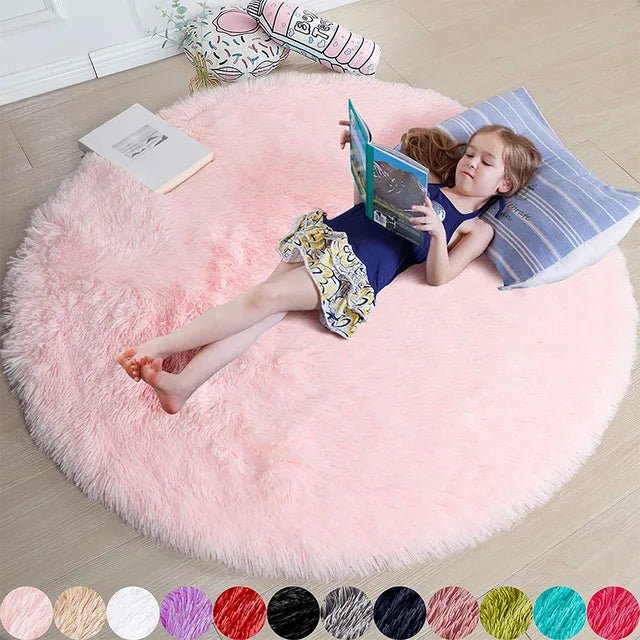 Skanto | Skanto Velvéri Luxe FluffyMat Rug | Ultra-Soft Round Plush Rug for Cozy Homes and Bedroom Decor