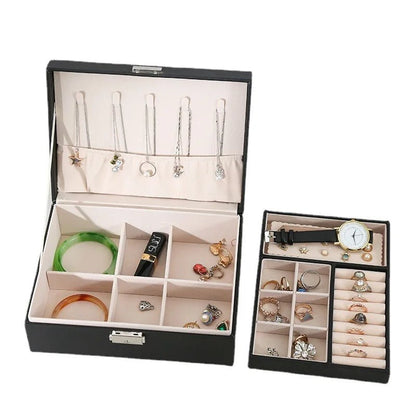 Skanto | LuxeWood – Elegant Wood Jewelry Box with PU Leather