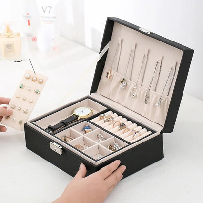 Skanto | LuxeWood – Elegant Wood Jewelry Box with PU Leather