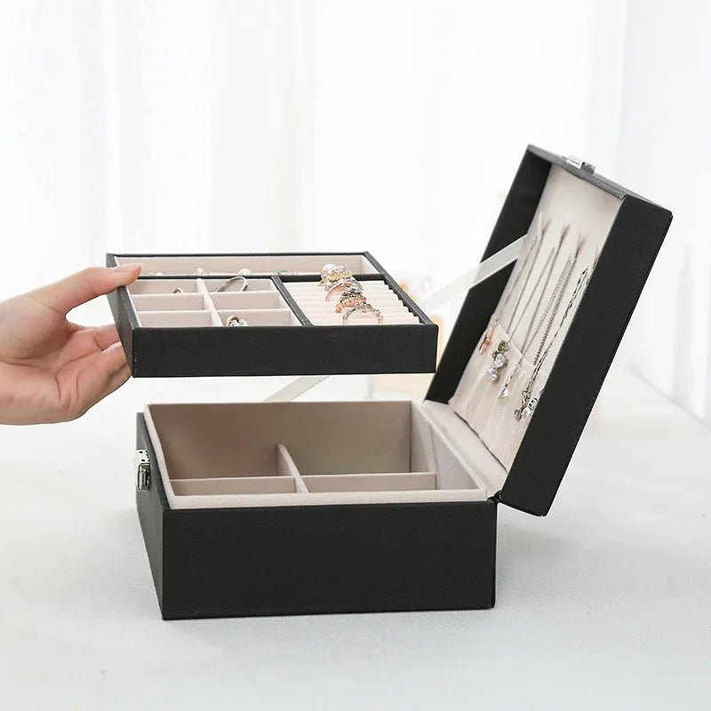 Skanto | LuxeWood – Elegant Wood Jewelry Box with PU Leather