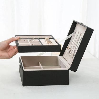 Skanto | LuxeWood – Elegant Wood Jewelry Box with PU Leather