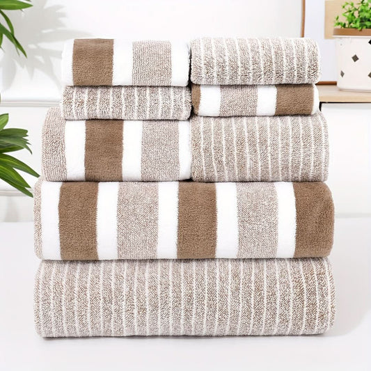 8-piece Coral Fleece Towel Set – Ultra-soft and Quick-drying