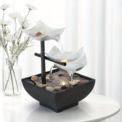 Skanto | Glow LED Leaf Fountain – Modern Indoor Water Feature