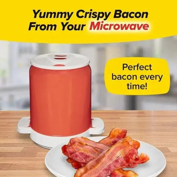 BowLift | Microwave Bacon Cooker | Grease-Draining Rack & Splatter Dome | BPA-Free Dishwasher Safe