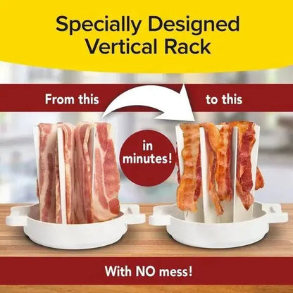 BowLift | Microwave Bacon Cooker | Grease-Draining Rack & Splatter Dome | BPA-Free Dishwasher Safe