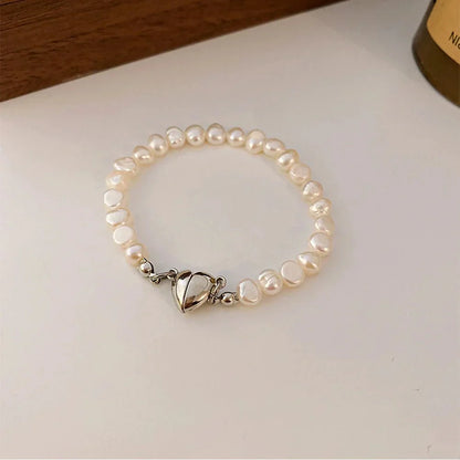 BowLift | Magnetic Heart Pearl Choker Necklace and Bracelet