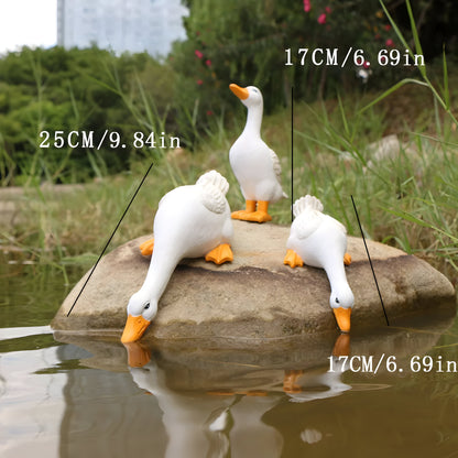 PuddlePals Sculpture – Farmhouse Style Duck & Goose Figurine | Brehn